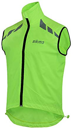 Sikma Fahrradweste, leicht, winddicht, ärmellos, reflektierend, für Laufen, Radfahren, Trikot, hohe Sichtbarkeit, Frühling, Fahrradweste, Kleidung, thermische leichte Weste., gelb, XXL