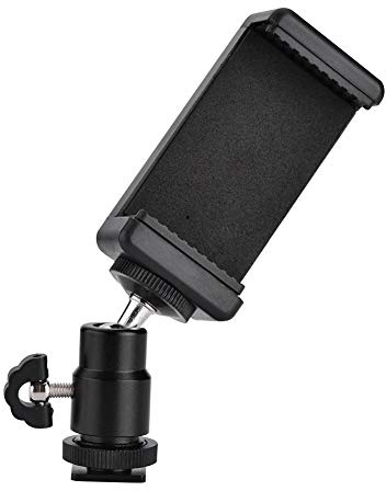 Soporte para trípode para teléfono celular, soporte para teléfono con cabeza de bola 360, soporte para cámara digital Clip para soporte de lente Selfie, adaptador para montaje en trípode para teléfono