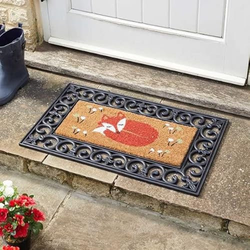 Garden Mile Doormat Insert Mat Natural Look Mat Slip Resistant PVC Backing Safe Anti-Slip Indoor Outdoor Use Colourful Hard Wearing (Fox Hollow)