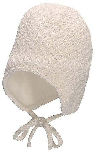 Sterntaler Baby Mädchen Strickmütze Baby GOTS Strickmütze Bindebändern Mütze - Baby Strickmütze - aus Baumwolle mit Bindeband - beige, 39