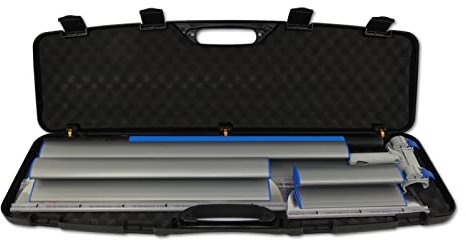 DEWEPRO® 6-teiliges Flächenspachtelset im stabilen Transportkoffer inkl. 3 Flächenspachteln, Teleskopstange und Adapter