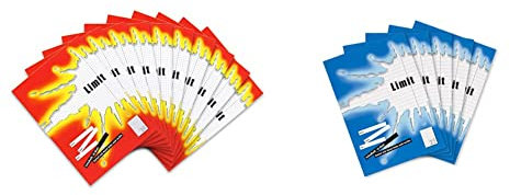 Limit Schulheft A4 kariert, Lineatur 28, 16 Blatt, rot, 10 Stück & Schulheft A4, 16 Blatt, liniert mit Doppelrand, Lineatur 27, 5 Stück, 400170822