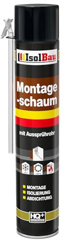 Isolbau Mousse de construction B2 avec tuyau de pulvérisation - Mousse adaptateur en polyuréthane pour le montage, l'isolation, l'étanchéité, l'intérieur et l'extérieur - 1 x 750 ml