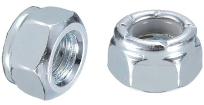sourcing map 12Pcs 5/16-24 Nylon Insert Hex Lock Nuts, Carbon Steel Self-Locking Nylon Insert Stop Nut for Industrial Construction Fasteners, White&White