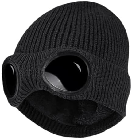 1 Gorro De Gafas De Moda, Gorro De Esquí, Gorro De Punto Para Otoño E Invierno, Gorro Deportivo, Gorro Cálido A Prueba De Viento, Equipo Para Exteriores (Negro)