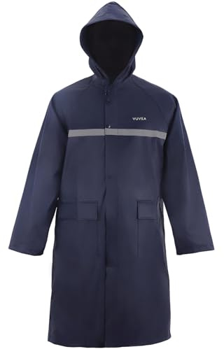 VUVEA Men's rain jackets & ponchos Long raincoats for men and women Waterproof hooded rainwear for adults Lightweight outdoor rain gear Outdoor work Hiking Travel