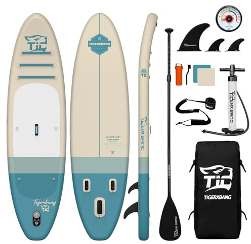 TIGERXBANG Tabla Paddle Surf Hinchable con Accesorios Premium Tabla Padel Surf Hinchable con Gran Estabilidad y Resistencia PadelSurf Stand Up Paddle Board Sup Board