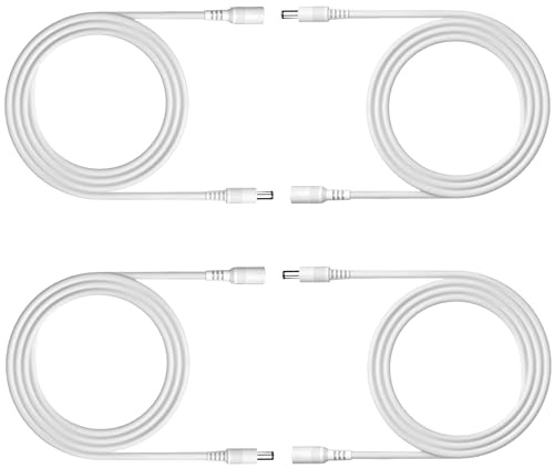 Clearhill 2 m 4 st DC-nätförlängningskabel, 5,5 mm x 2,1 mm hona till hane strömkabel för LED-remsljus, säkerhetskamera DVR, router, 5 V 6 V 9 V 12 V 24 V DC-nätadapter med mera