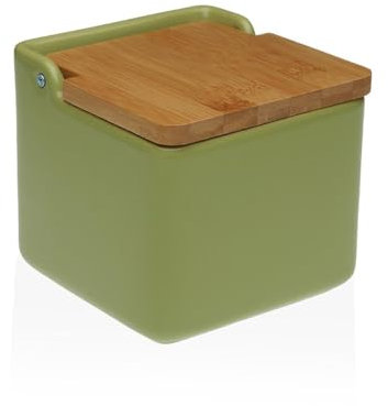 Salero con Tapa Versa Verde Cerámica 12,2 x 11,5 x 12,2 cm - Marca: Versa - EAN: 8420327567772
