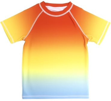 BeLikeFish T-Shirt de Bain pour garçons UPF 50+ à Manches Courtes pour 3-11 Ans – Protection Solaire, séchage Rapide