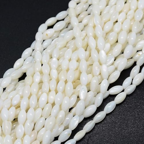 Ipotkitt 1 rad vit oval färgad naturlig snäcka pärlsträngar tårdroppe distans skal pärlor för gör-det-själv smyckestillverkning halsband armband örhängen nyckelringar hantverk tillbehör