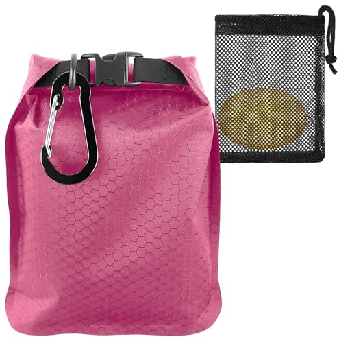 Sacchetto Portasapone Borsa per Sapone da Viaggio Impermeabile Asciugatura Rapida Borsa per il Sapone con Custodia per Schiuma di Sapone e Moschettone per il Campeggio e le Attività All'aperto (Rosa)