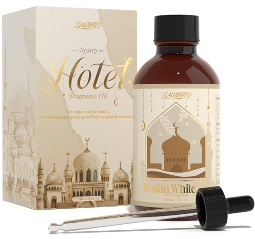 SALUBRITO Hotel Essential Oil, W-Hotel White Tea Fragrance Oil, 120ml, Pure & Natural, Premium Scented Oil for Diffuser, Home, Candle, Soap Making, Aromatherapy Oil Gift for Men & Women