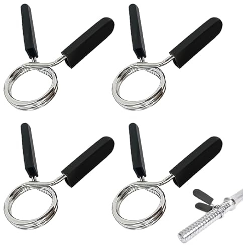 GVSS 4 Pezzi Bilanciere Palestra 28mm,Morsetti per Bilanciere,Molle Ferma Pesi,Chiusura a Molla,Fermagli per Bilanciere in ABS,Allenamento di Forza,Fissaggio a Manubri Corti,Compatibili con Bilancieri