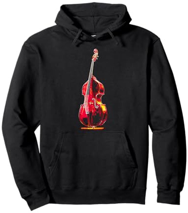 Instrument de contrebasse avec Motif Portrait Amateur de Musique Sweat à Capuche