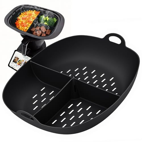 SelfTek Pellicola Permanente per Bimby TM7, Carta da Forno Riutilizzabile in Silicone di Alta Qualità Riutilizzabile, Resistente Al Calore e Antiaderente, Grande Capacità 4,5L, Nero