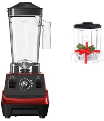 Frullatore da cucina ad alte prestazioni, frullatore alta potenza 1800 W, 1,8 l e 0,6, doppio contenitore, 2 pezzi Frullare Rapido Efficiente(G5001 RED)