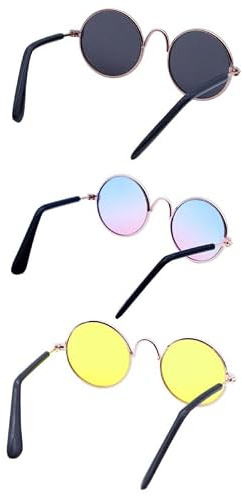 VALICLUD 3pcs Vintage Pet Glasses for Cat Dog Puppy Fashion Photo Props Decorative Canine Eyewear