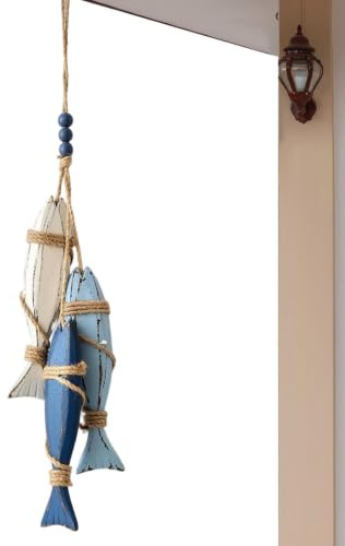 Kustornament Trä Sjöstjärnor Och Fisk Med Rep