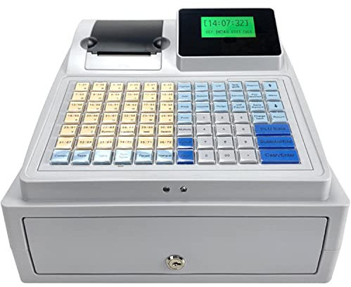 Elektronische Registrierkasse Elektronischer POS Kasse mit Schubladen Registrierkassen,erhöhter Tastatur mit 81 Tasten,für Handel Imbiss Laden Supermarkt Kiosk Bar