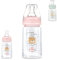 Kikkaboo biberon en verre 120 ml Savanna, tétine silicone anti-colique taille S, coloris:rose