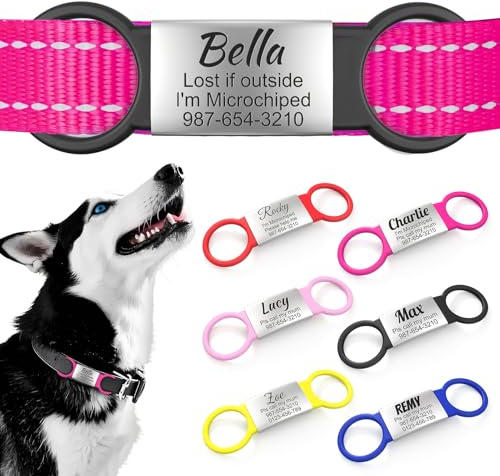 Silenziose Medagliette per Cane Personalizzate - Targhetta Cani con Incisione, Medagliette Elastiche in Silicone per Cani e Gatti, Collari per Animali di Taglia Media e Piccola