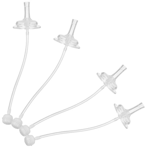 Kisangel 4pcs Wide Mouth Bottle Straws Replacement for Milk Bottles for Learning Drinking Cups Transparent Durable