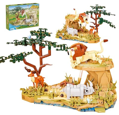 Pasyru Mini Street View Bloc de Construction Set, 755 Pièces Animaux Model Architecture Set, DIY Kit de Construction de Jouet, Cadeau de pour Ados et Adultes