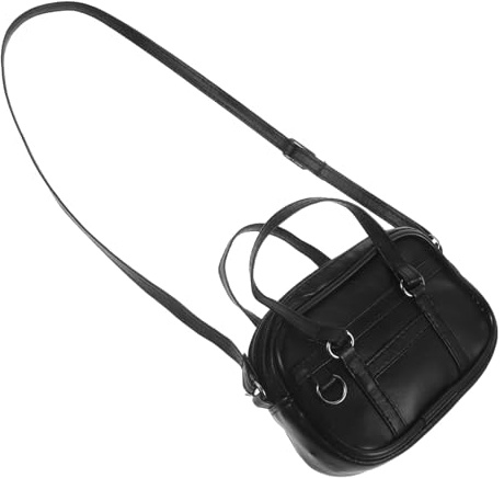 AKOOSY Mini Sac à Main pour Poupée Sac Bandoulière Décoratif Noir Accessoire Miniature pour Maison de Poupée et Photographie