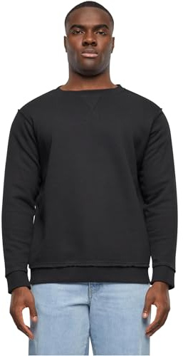 Urban Classics Homme Oversized Open Edge Crew Sweatshirt Pull-over ,Noir,M