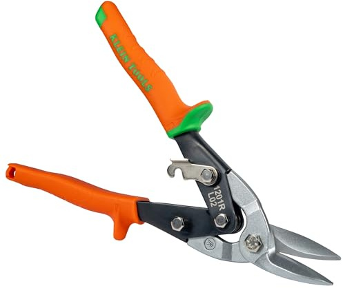 Klein Tools 1201R Metal Shears, Aviation Snips, Right Curvature