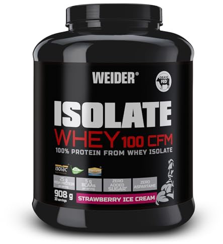 Weider Isolate Whey 100 CFM Mix Protéines avec Isolat de Protéines de Lactosérum sans Aspartame, Cookies & Cream, 908 g, 1 Unité