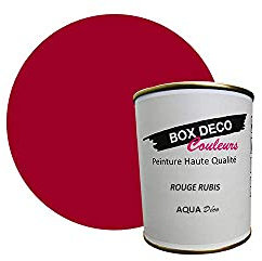 BOX DECO COLORES - Pintura de pared acrílica con aspecto mate (750 ml), color rojo rubí