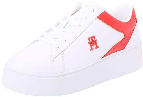 Tommy Hilfiger Damen Sneaker mit Plateau, Weiß (White), 37