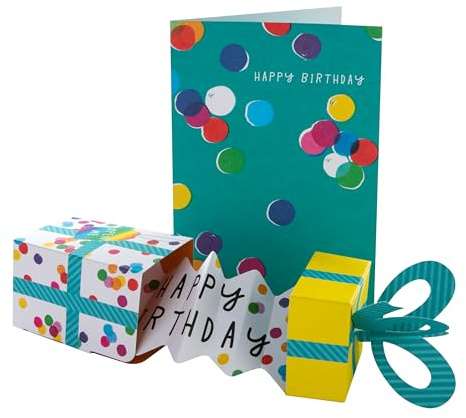 Hallmark Tarjeta de cumpleaños con diseño de caja de regalo 3D