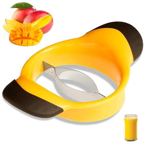 Taglia Mango, Affettatrice Mango con Impugnatura Ergonomica in Gomma, Facile da Rimuovere e Dividere, lama Divisoria per Mango in Acciaio Inossidabile per Dividere il Mango e Utensile da Cucina