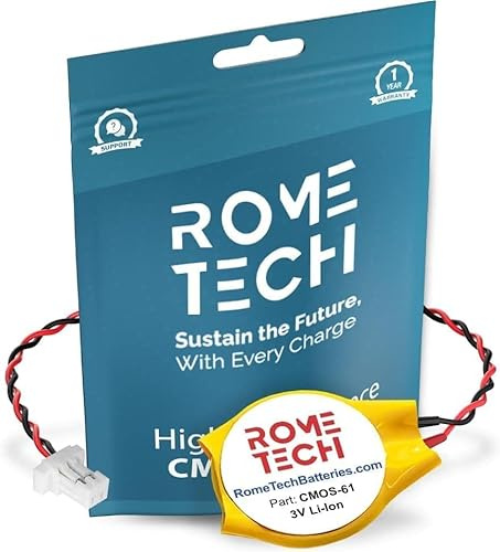 Rome Tech CR2016 CMOS Battery for HP ProBook x360 11 G3 EE, HP Compaq NC6230 - BIOS RTC 3V CR 2016 CMOS Battery with 2 Pin 2 Wire Cable