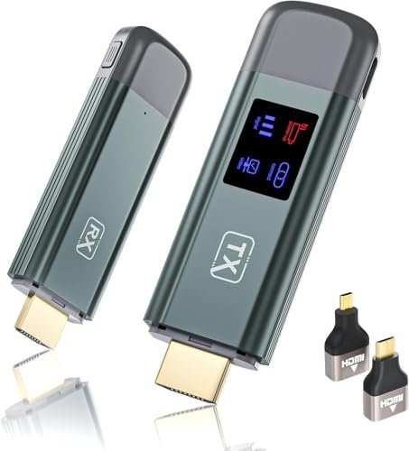 Wireless HDMI Transmitter and Receiver, 120M/400FT, 5.8G+2.4G Dual-Band