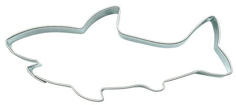 BekkiB - Ausstecher Hai - ca. 9,5 x 4,5 cm - Spülmaschinengeeignete Haifisch-Ausstechform aus Edelstahl - Zum Backen von Plätzchen - 7993