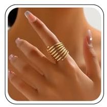 Inateannal Da Dito Aperti in Argento - Anello Regolabile Filo Vintage Spirale Flessibile