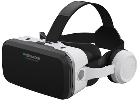 Virtual Reality VR-Headset für iPhone 16, 15, 14, 13 Pro Max Plus, Samsung Galaxy S24, S23, S22, VR-Brille mit Fernbedienung, VR-Set für Erwachsene, Kinder, Filme, Videospiele