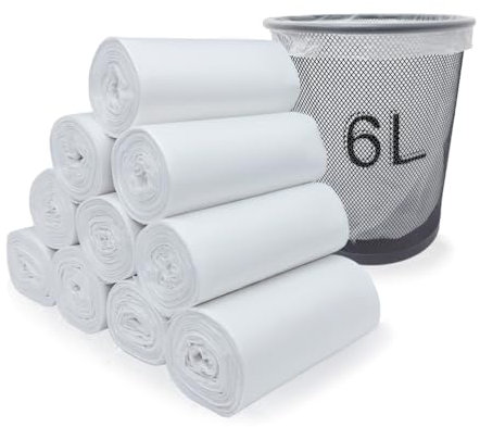 Dr.JIEER Lot de 240 petits sacs poubelle biodégradables et compostables de 3 à 6 l pour cuisine, salle de bain, toilettes, bureau, sacs poubelle transparents