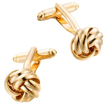 1 Pair Gold Cufflinks for Men,Simple Lady Men's Cufflinks,Fashion Unisex Cuff Links,Durable Metal Dress Shirt Studs,Compact Knot Twisted Shirt Studs,for Suit Dress Shirt Accessories Wedding