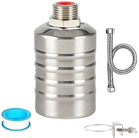 Vanne à Flotteur Automatique, Entrée de 1/2 Pouce. Vanne de Régulation du Niveau d'Eau, pour Piscine, Réservoir d'Eau. Vanne de Remplissage Automatique. Acier Inoxydable 304.