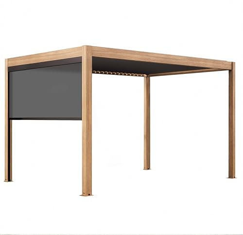 Pergola bioclimatica autoportata e motorizzata illuminata 3x4m e 1 Store