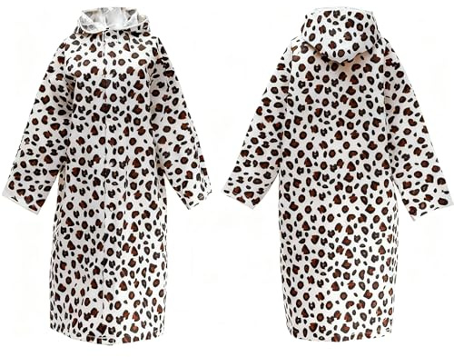 KQDRAVINE 1 pièces poncho pluie femme，poncho pluie imperméable，impermeable femme，vêtements imperméables femme，protection pluie，poncho pluie femme Imprimé léopard（Hauteur 150-185 cm）