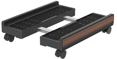 Dreuhuing PC Stand for Carpet,Adjustable Portable Shelf with Brake Wheels,Portable PC Floor Stand - for Workplace Laptop Printer Monitor Game Room Storage Floor