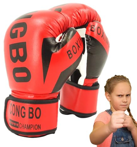 Gants de Boxe pour – Entraînement sûr et Respirant | 170,1 g | pour Sac de Frappe | pour Boxe, Kickboxing, MMA, MMA et thaïlandais, idéal pour garçons et Filles âgés de 6 à 12 Ans