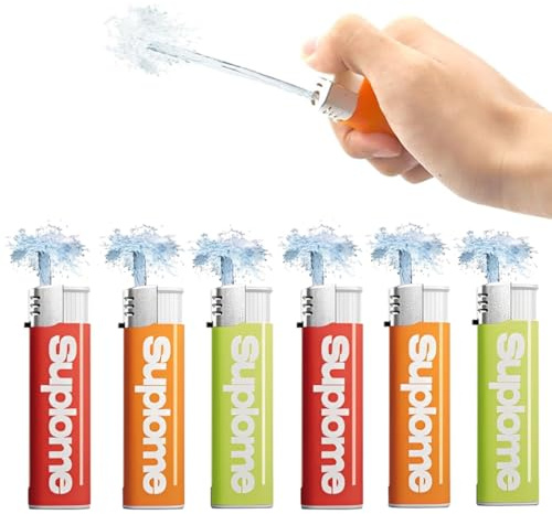 KAHZOR 6 Pezzi Accendino con Spruzzo d'Acqua Scherzi, Pistola Acqua, Creativo e Divertente, Pesce d'aprile, scherzi divertenti, Water Gun Festa in Piscina
