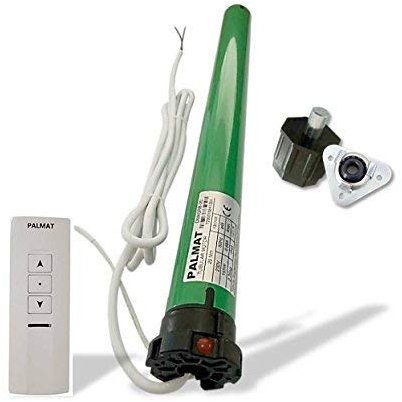 palmat motore tubolare per tapparelle con comando radio integrato per 25 kg trazione, Ø 35 mm, SW 40 tra cui Radiocomando 1 canali con magnetica supporto da parete di cristallo.